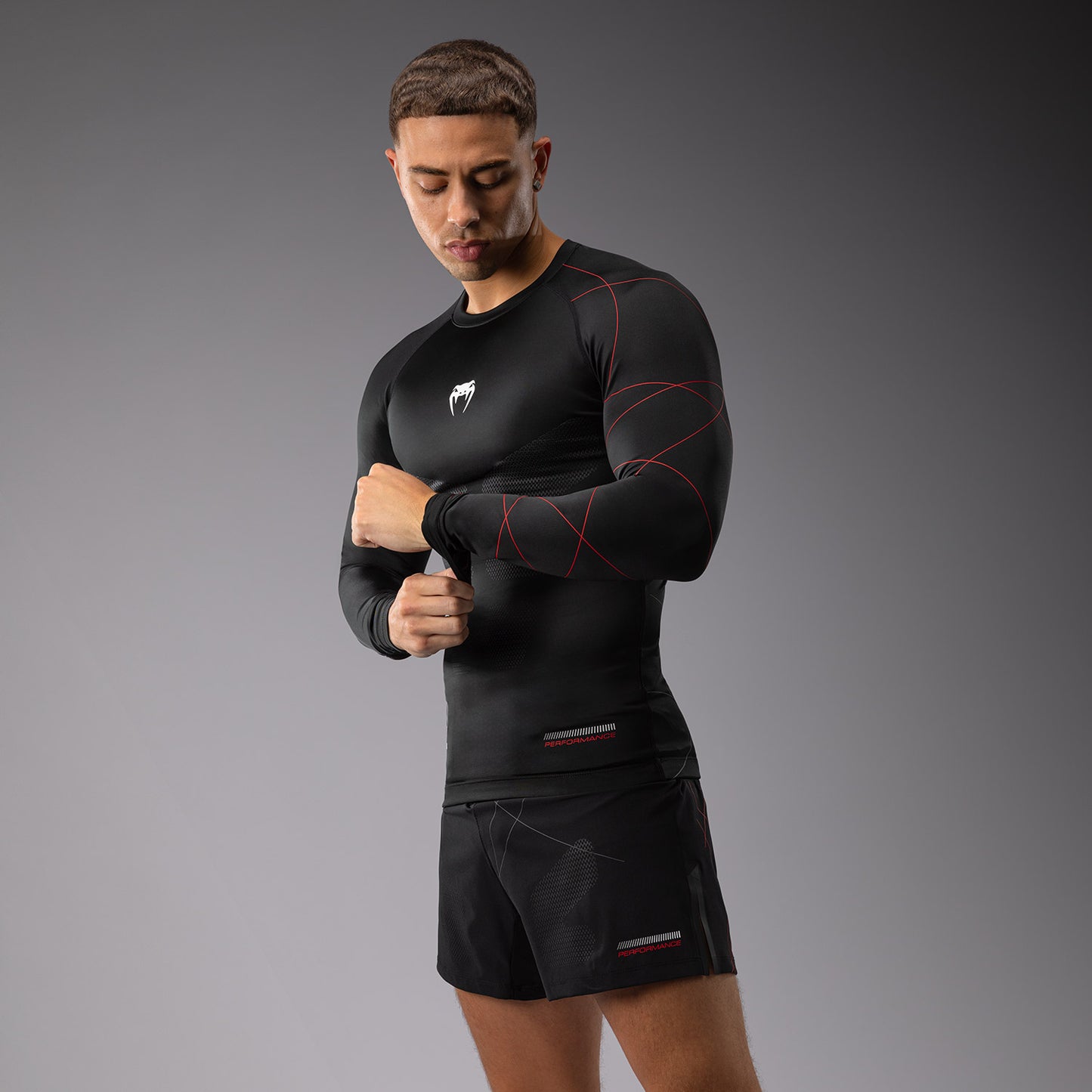 Venum Tactical XT Men's Langarm Rashguard - Schwarz/Feuerrot