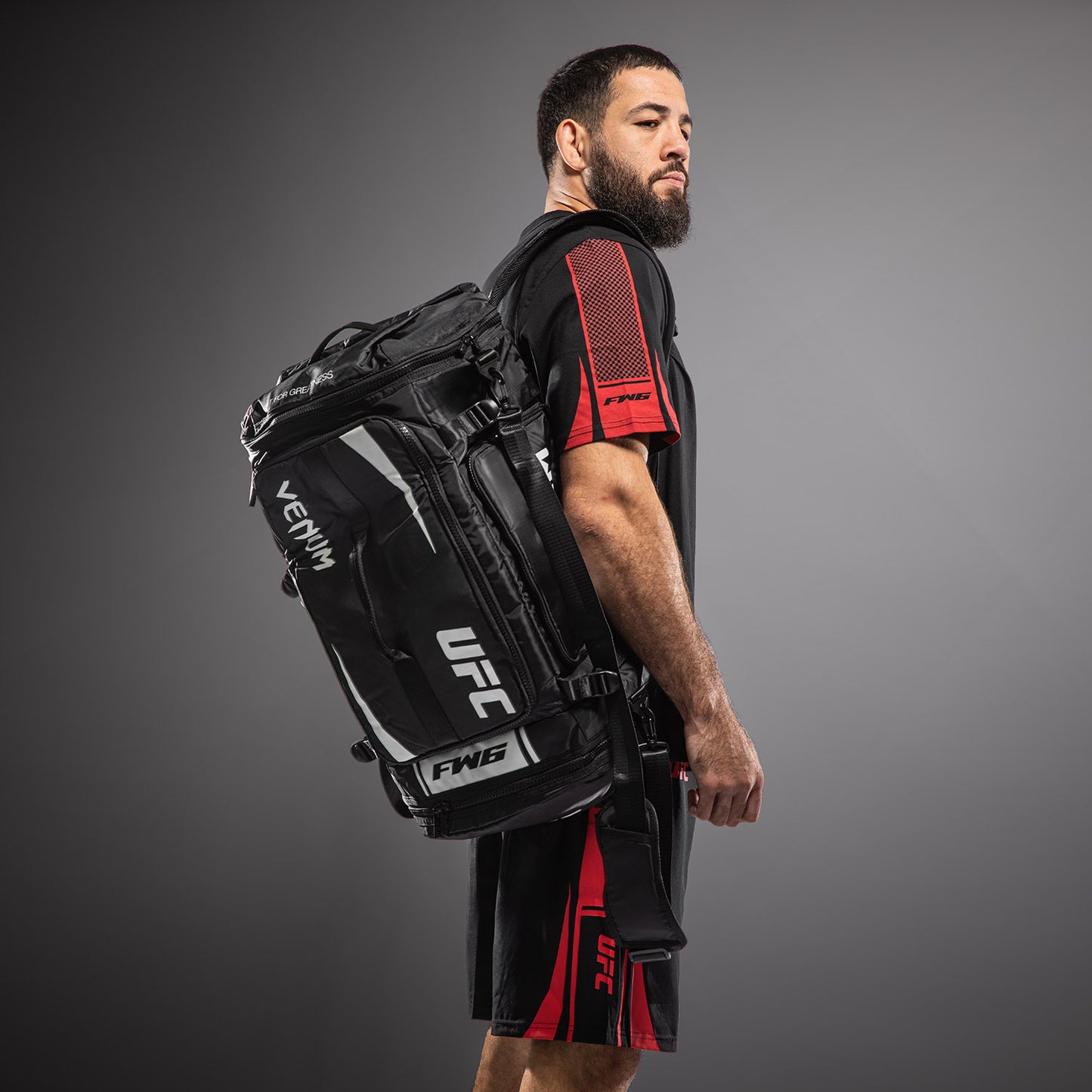 UFC Unity by Venum Authentic Fight Week Ausrüstungstasche – Schwarz/Weiß
