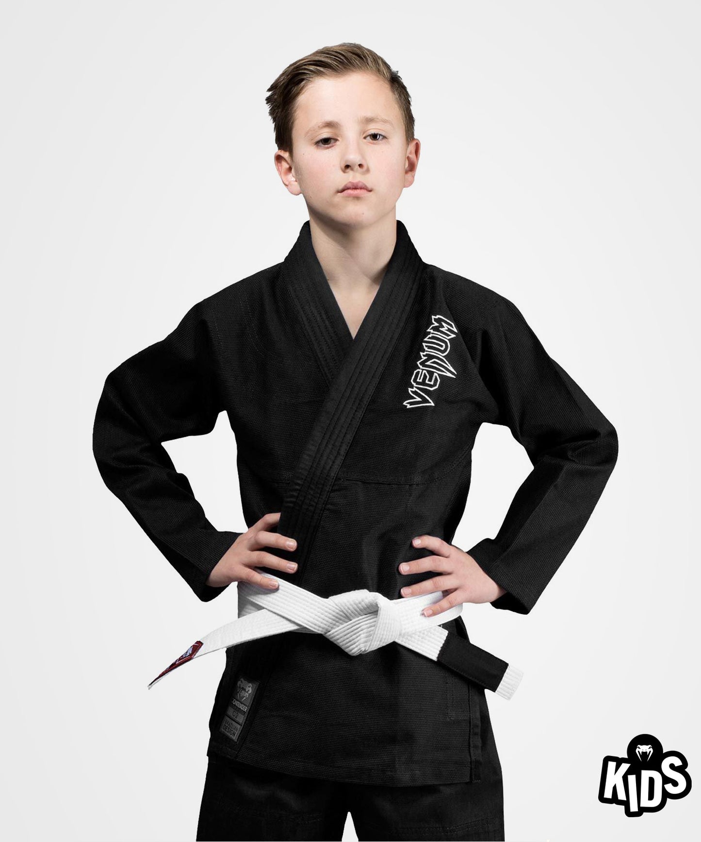 Venum Contender Kids BJJ Gi (Weißer Gürtel angeboten) - Schwarz