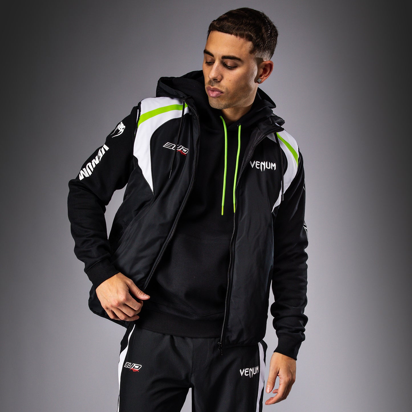 Venum x Bud Racing Herren Ärmelloses Jackett - Schwarz/Weiß/Lindgrün