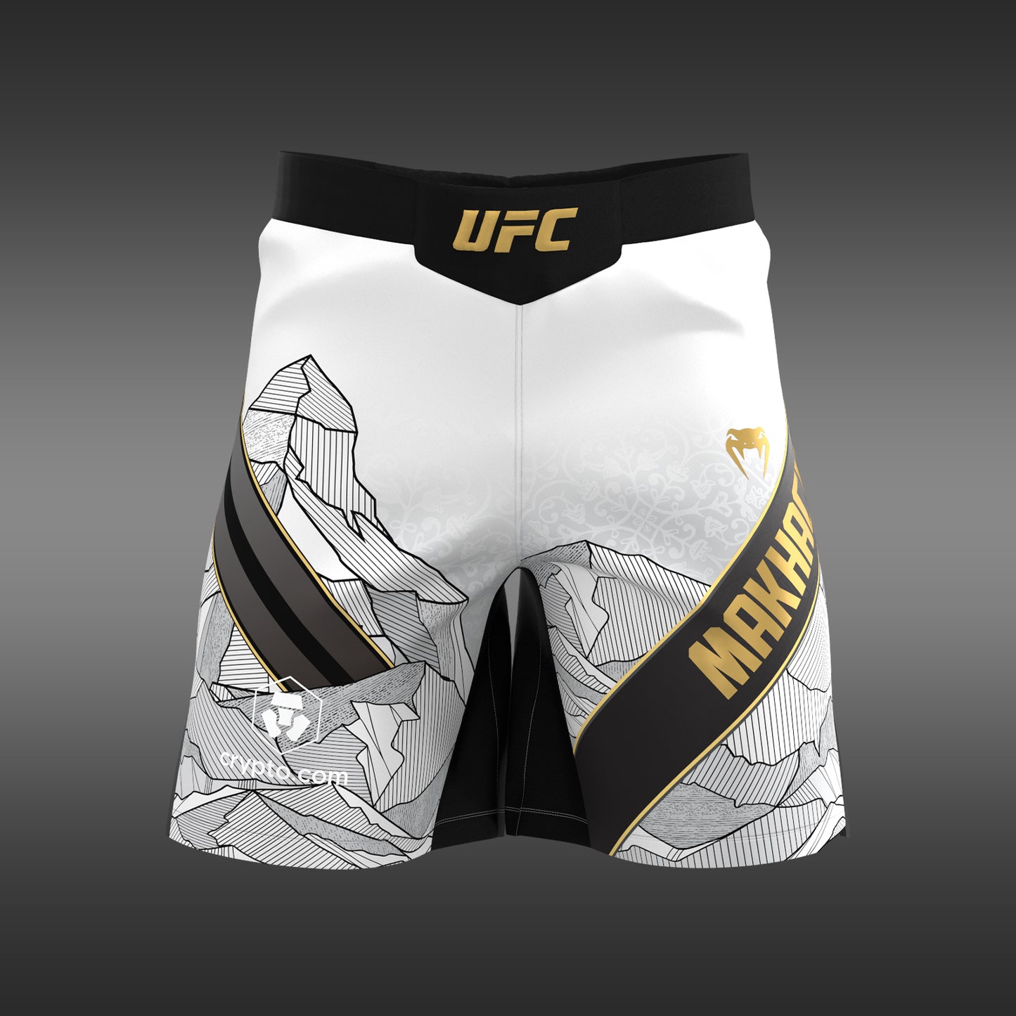 UFC Unrivaled by Venum Islam Makhachev Herren Fight Short für Männer - Weiß/Schwarz