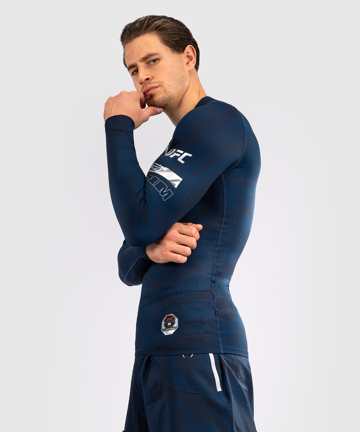 UFC Fusion by Venum Fight Week Herren Performance Langarm Rashguard - Ozeanisches Blau
