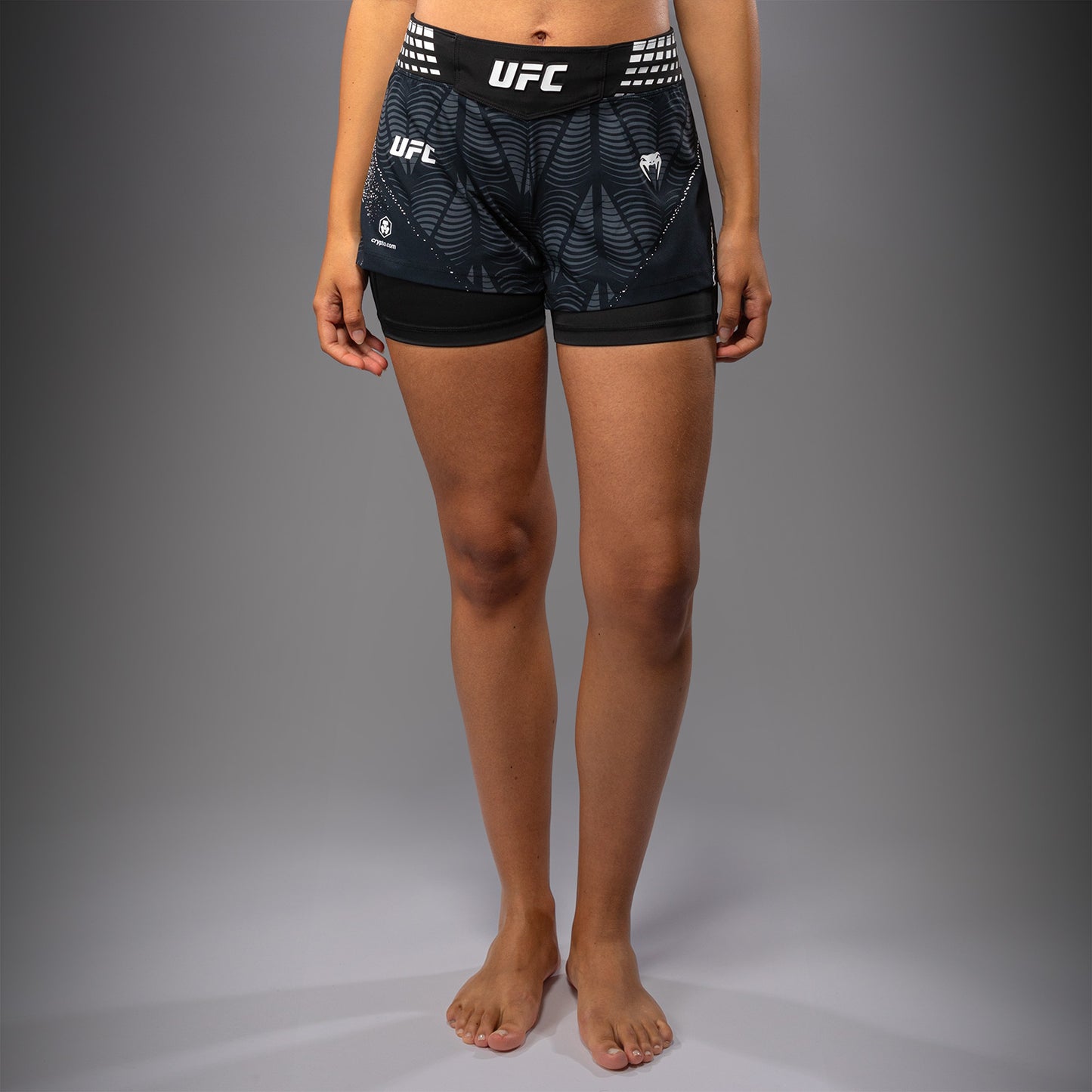 UFC Zenith by Venum Authentic Fight Night Kurze Passform Fight Short Damen Personalisiert - Schwarz