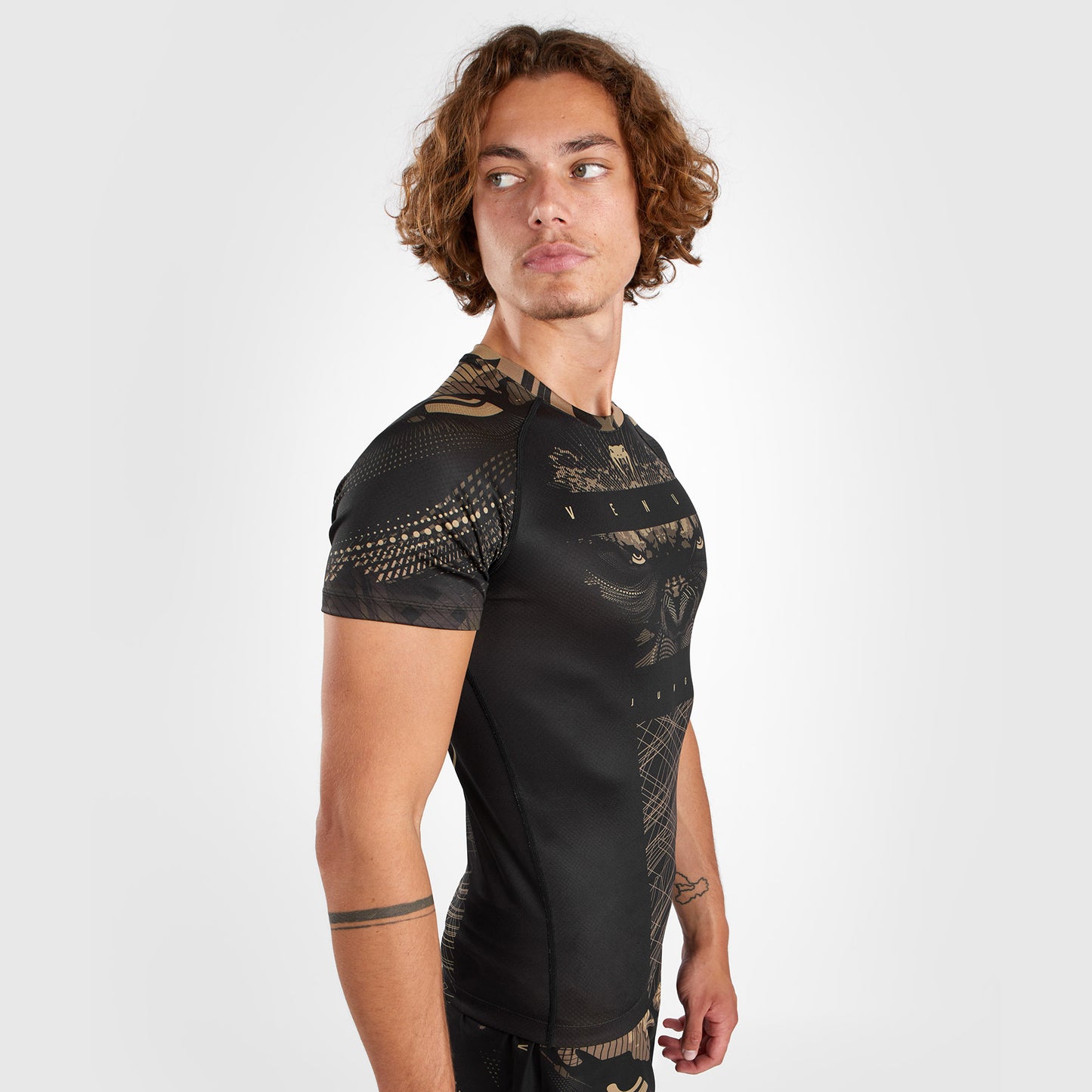 Venum Gorilla Jungle Rashguard Kurzarm - Schwarz/Sand