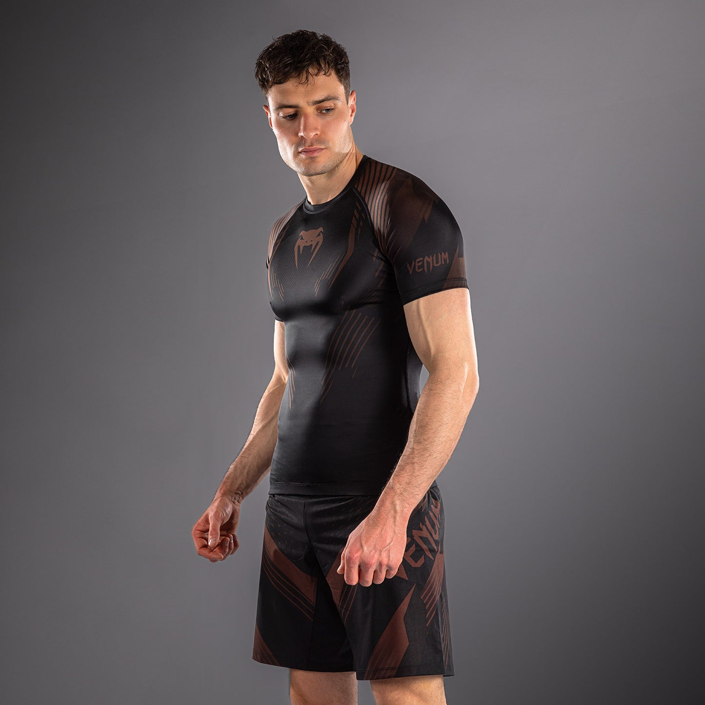 Venum No-Gi 6.0 Kurzarm Rashguard - Schwarz/Braun