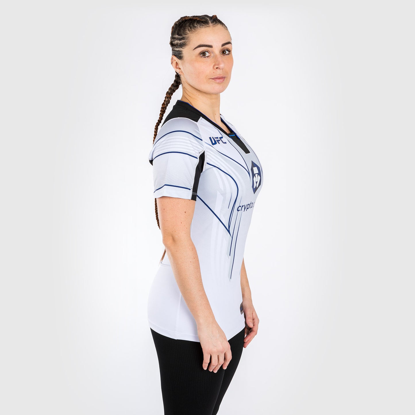UFC Venum personalisierte Authentic Fight Night 2.0 Kit von Venum Frauen Walkout Jersey - Midnight Edition - Ice