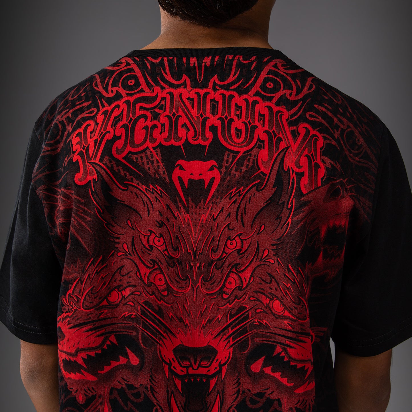 Venum Wolf Atak Kinder T-Shirt – Schwarz/Rot