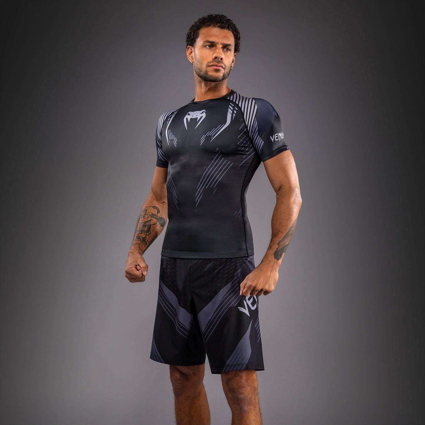 Venum No-Gi 6.0 Rashguard kurzarm - Schwarz/Grau