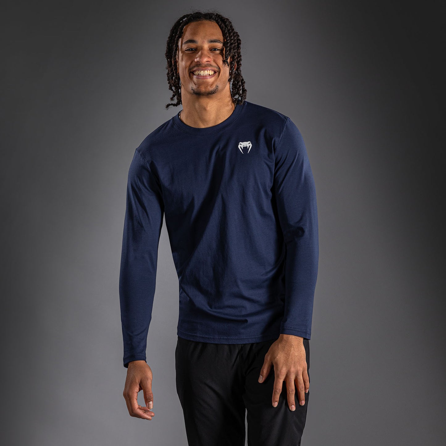 Venum Lineup Langarm T-Shirt - Marineblau/Weiß