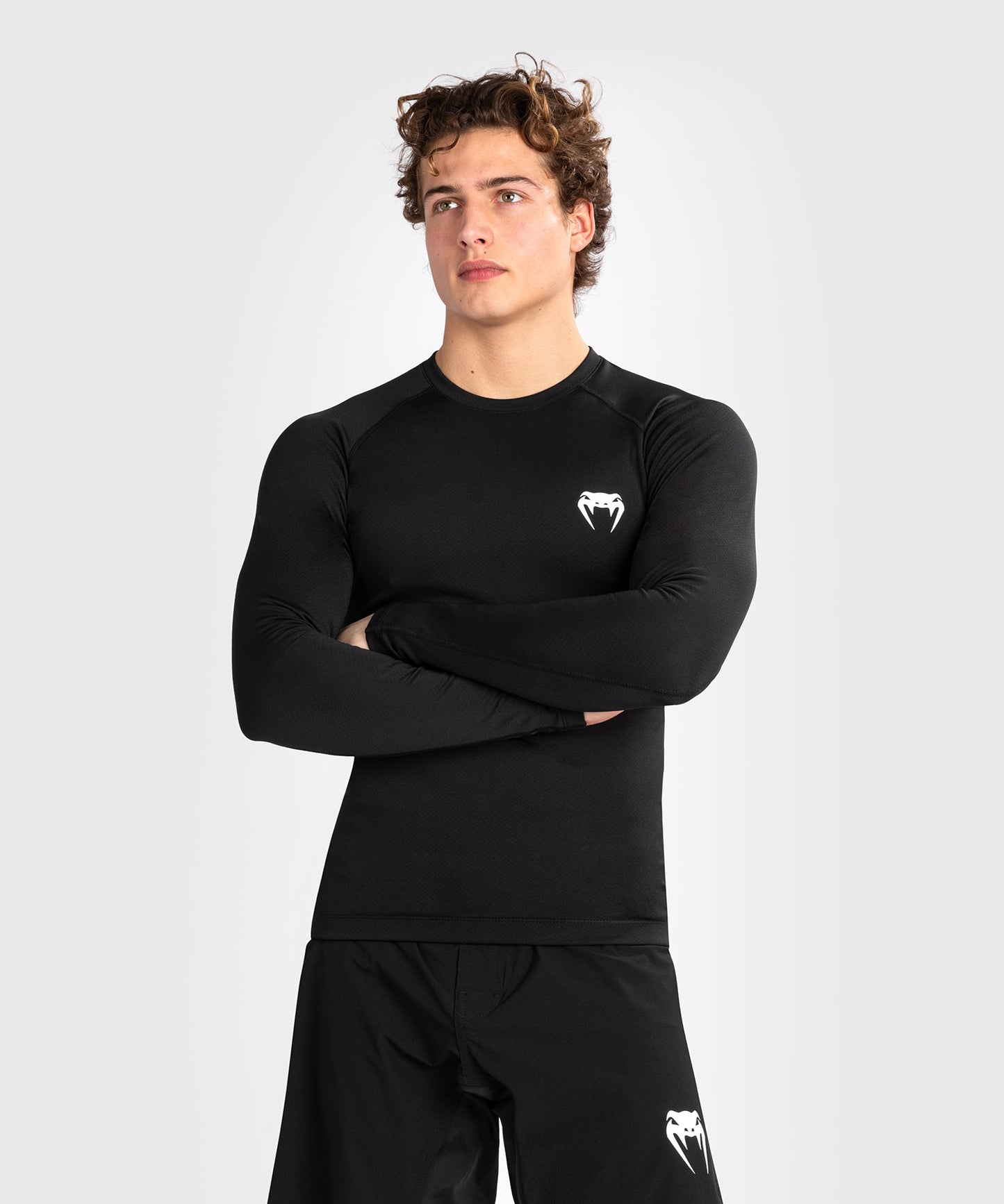 Venum Contender Herren Langärmeliger Rashguard - Schwarz/Weiß