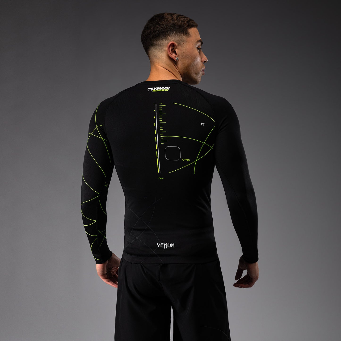 Venum Training Camp 4.0 Langarm Rashguard - Schwarz/Neongrün