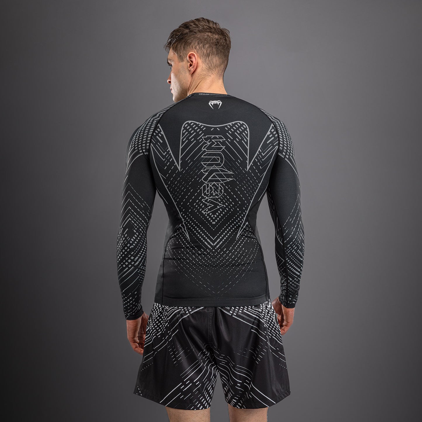Venum Midnight Fury Langarm Rashguard – Mitternachtsblau/Grau/Silber