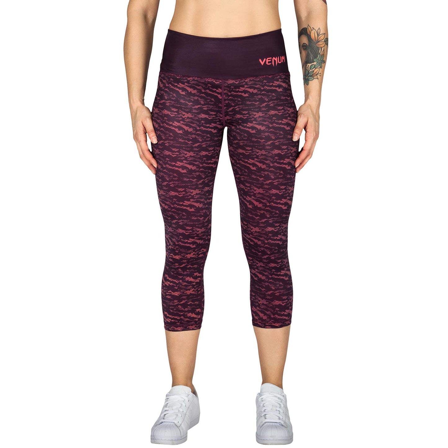 Venum Camoline Cropped Leggings - Schwarz/Koralle