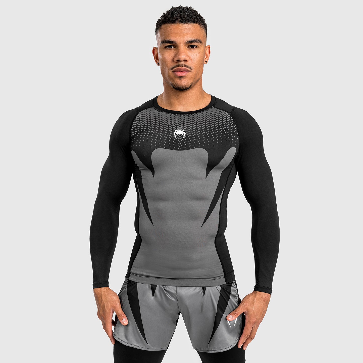 Venum Attack Herren Langarm Rashguard - Schwarz/Grau