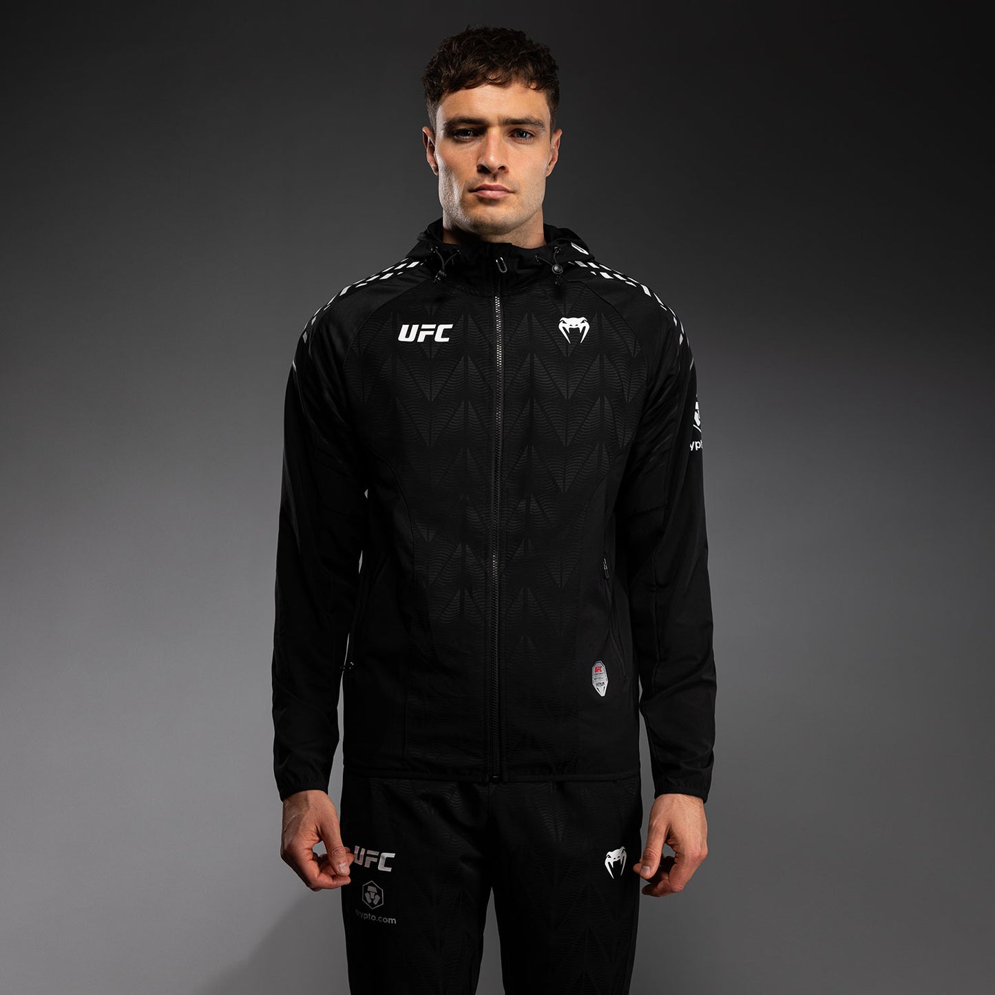 UFC Zenith by Venum Authentic Fight Night Kapuzenjacke Herren Personalisiert - Schwarz