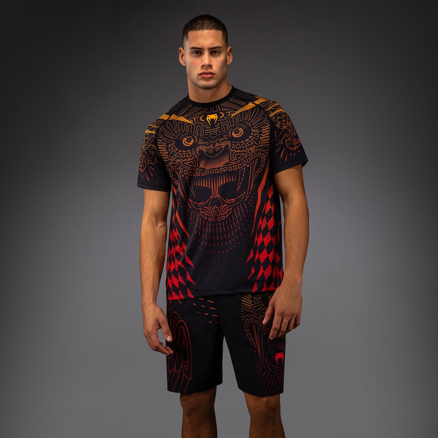Venum Quetzal Fury Dry-Tech T-Shirt - Schwarz/Fury Rot/Tangerine