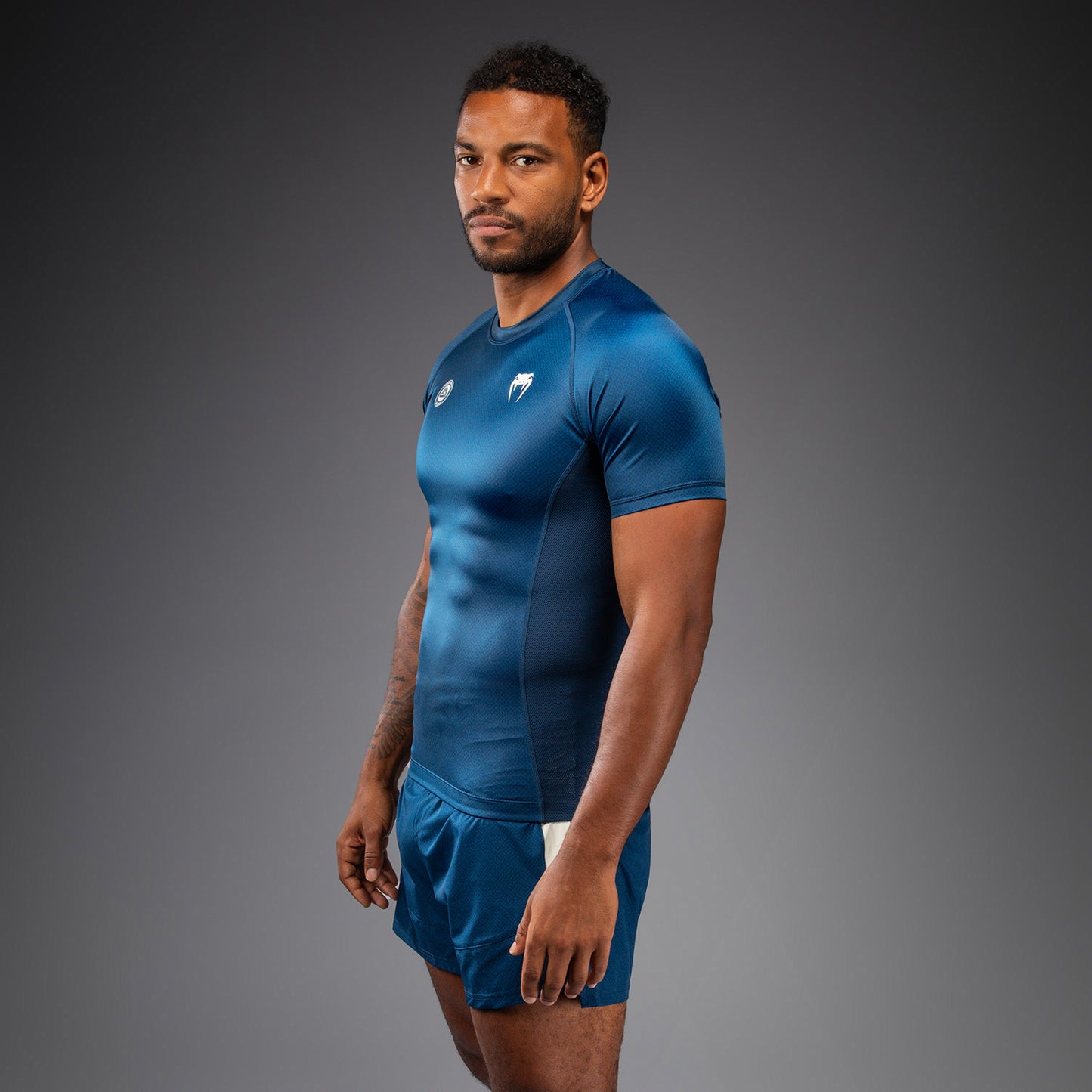 Venum x Roger Gracie Academy Kurzarm Rashguard - Blau