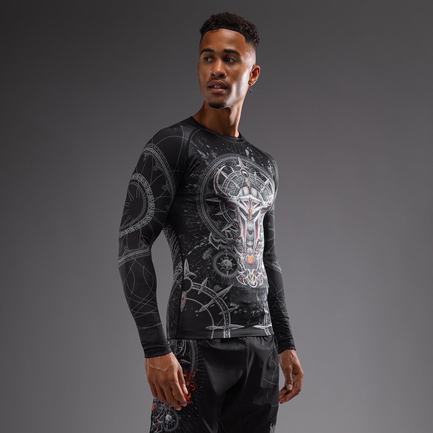 Venum Gladiator 5.0 Herren Langarm Rashguard - Schwarz/Silber