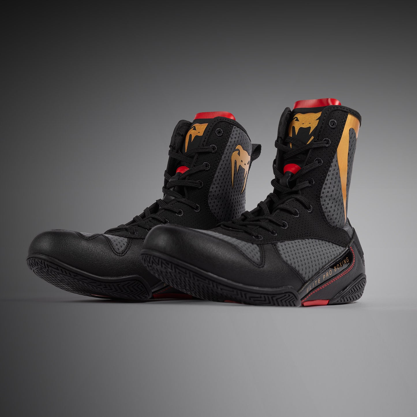 Venum Elite Boxschuhe - Sturmgrau/Gold