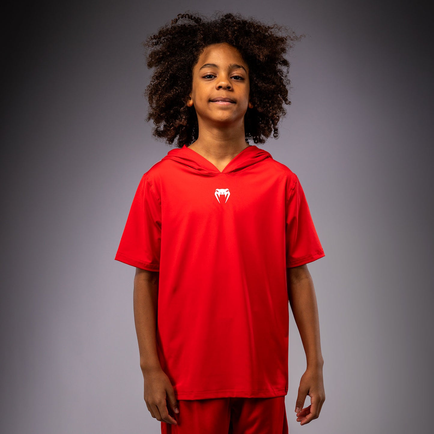 Venum Elite Kurzarm Dry-Tech Kapuzenpullover für Kinder - Rot