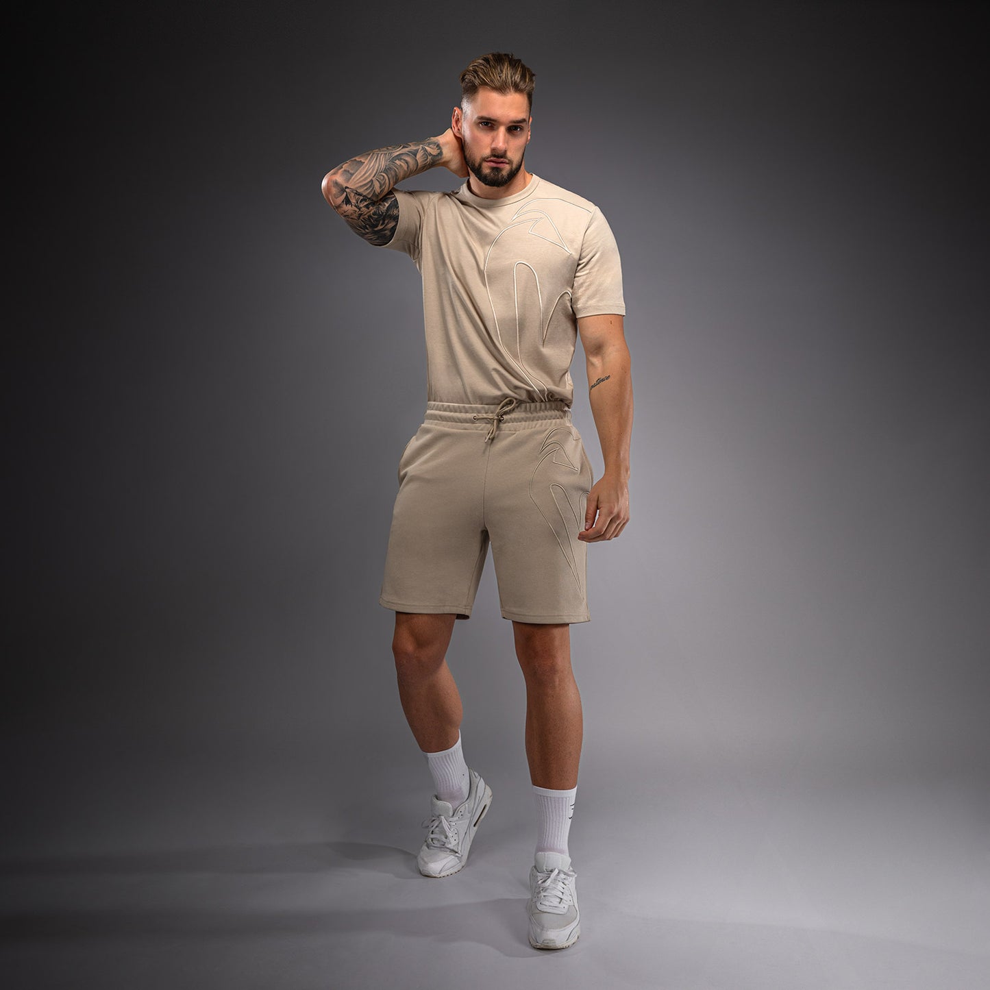 Venum Giant 3D Shorts aus Baumwolle – Hellbeige
