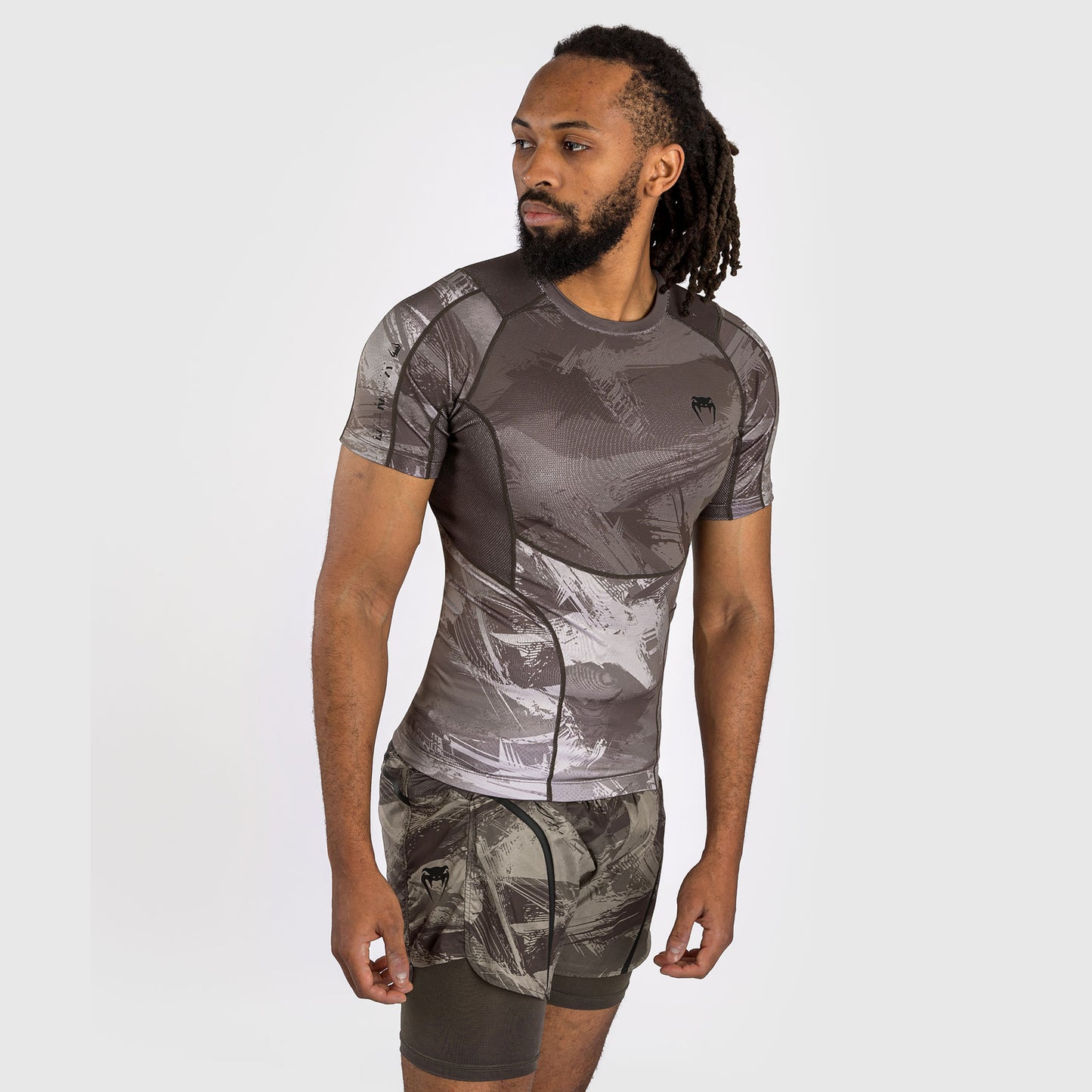 Venum Electron 3.0 Kurzärmeliger Rashguard - Sand
