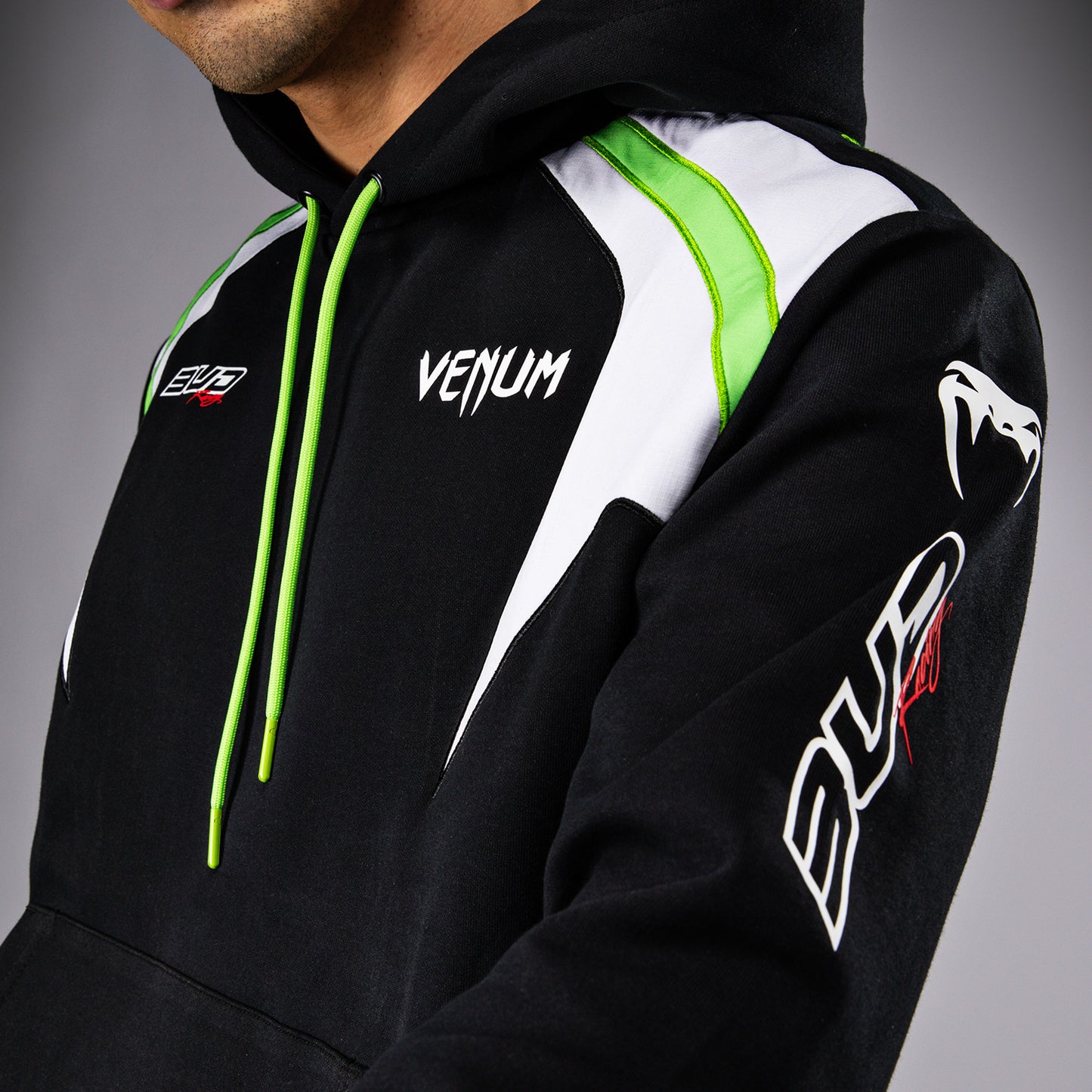 Venum x Bud Racing Herren Hoodie - Schwarz/Weiß/Limettengrün