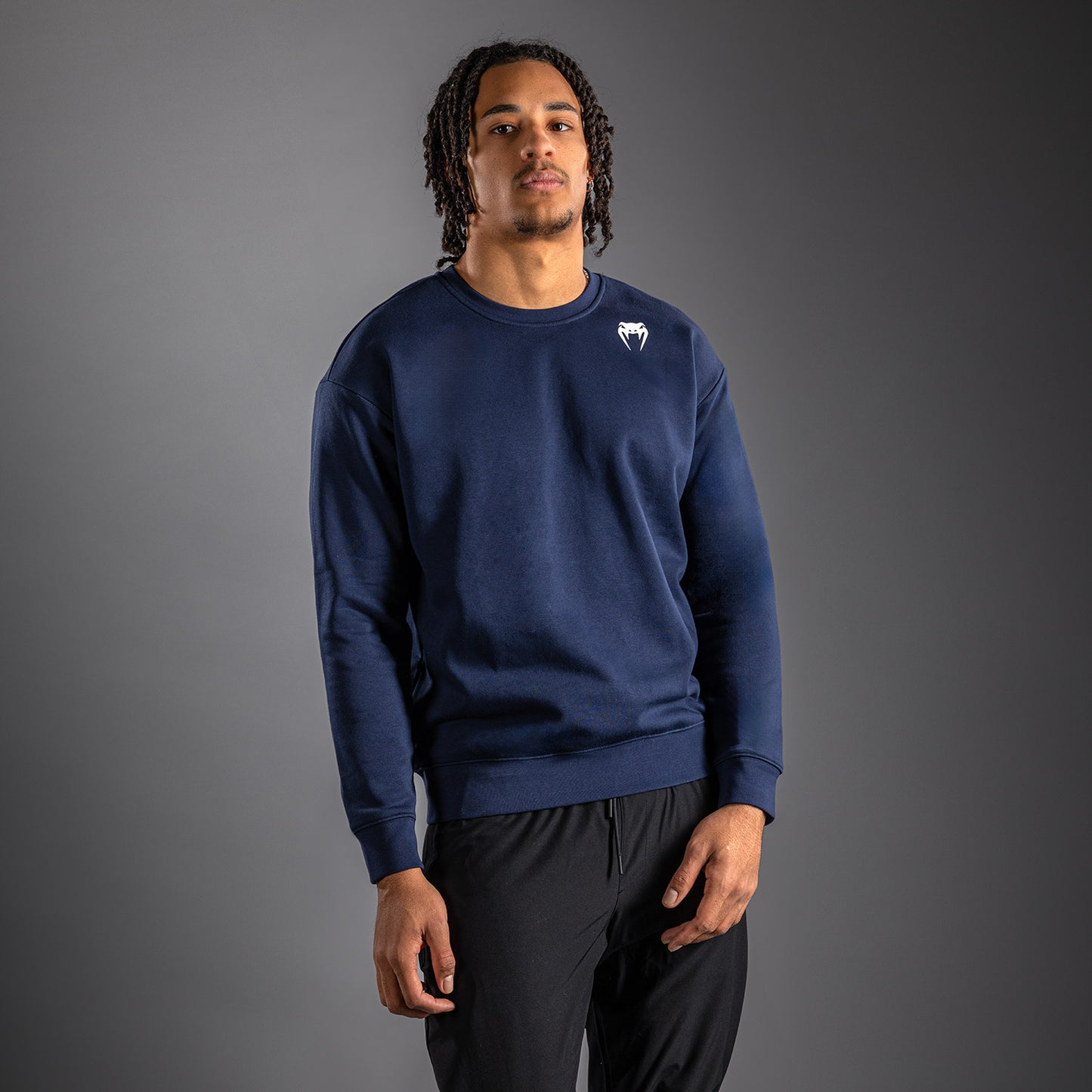 Venum Lineup Fleece Crew Navy - Blau/Weiß