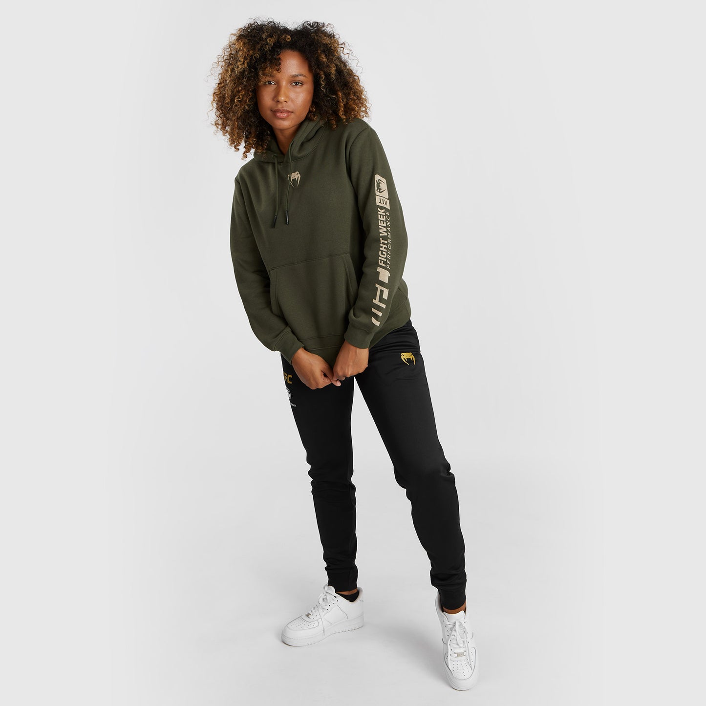 UFC Adrenaline by Venum Fight Week Damen Pullover Hoodie - Khaki