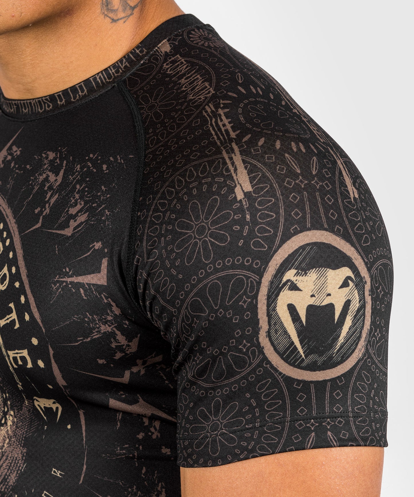 Venum Santa Muerte Dark Side - Rashguard Kurzarm - Schwarz/Braun