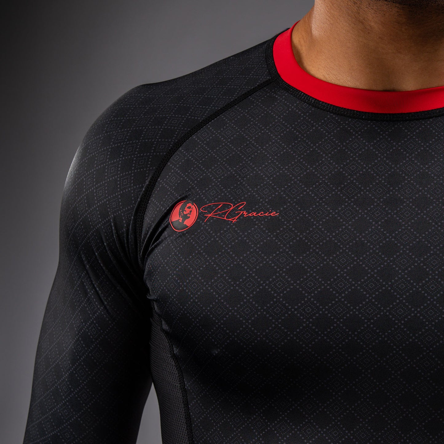 Venum x Roger Gracie Signature Langarm Rashguard - Schwarz/Rot