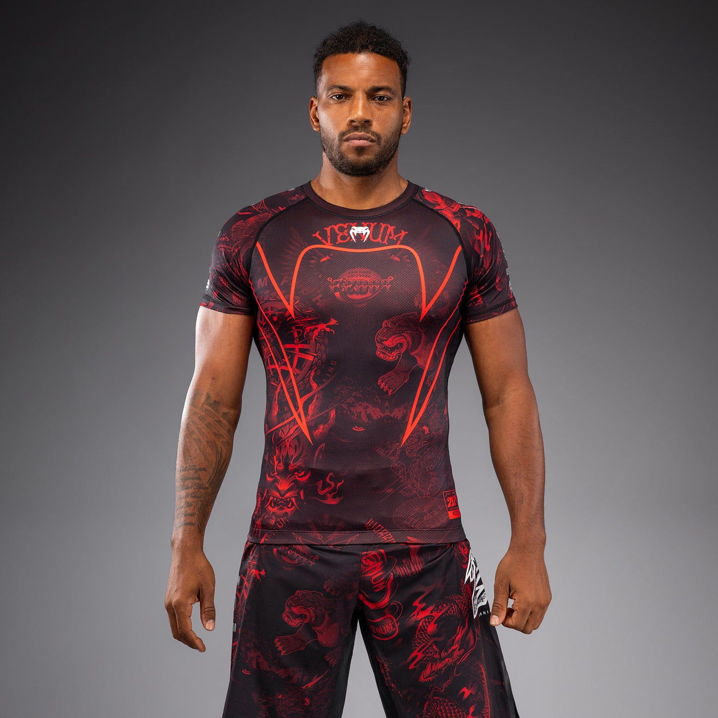 Venum 20th Anniversary Kurzarm Rashguard - Schwarz/Rot