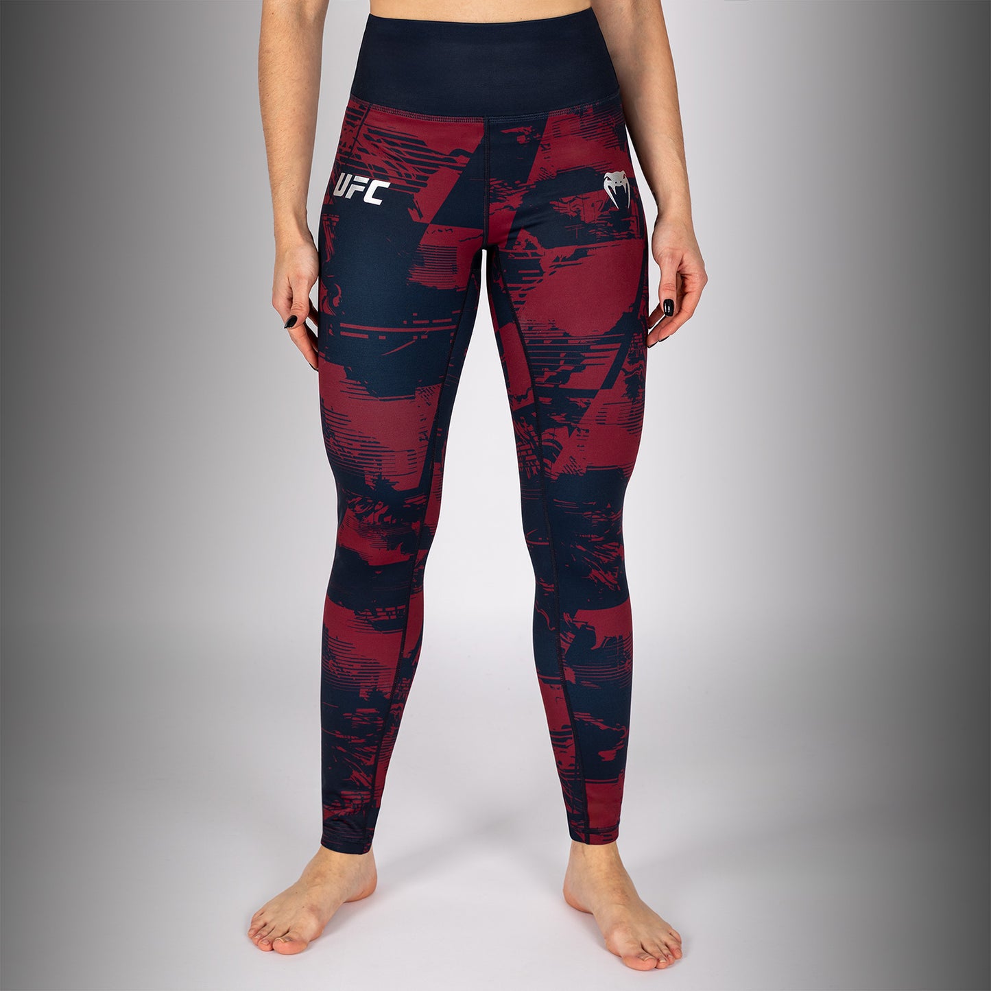 UFC Zenith by Venum Authentic Fight Week Damen-Leggings - Marineblau/Bordeauxrot/Silber