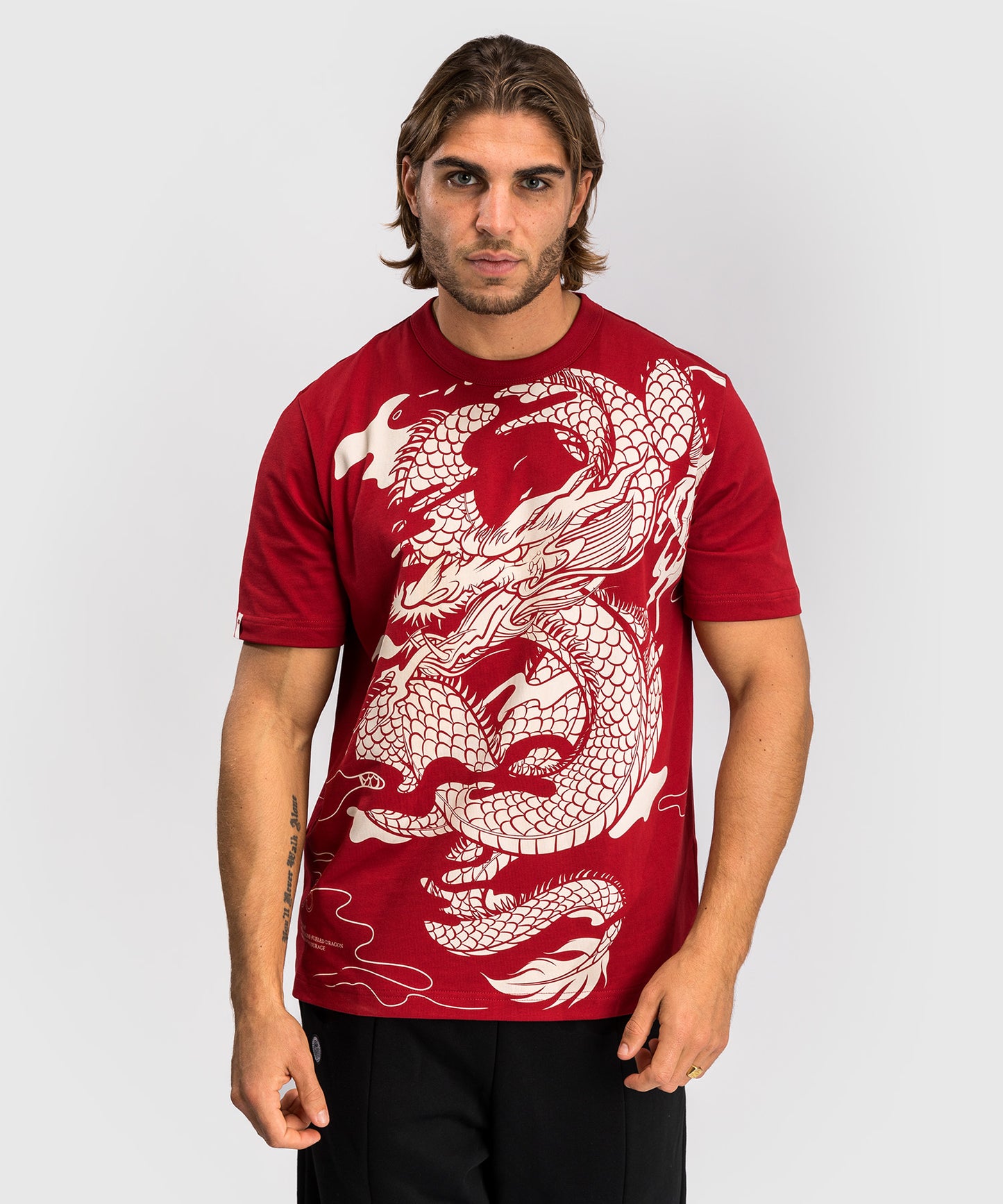 Venum Dragon’s Flight Herren T-Shirt - Kirschrot/Cremeweiß