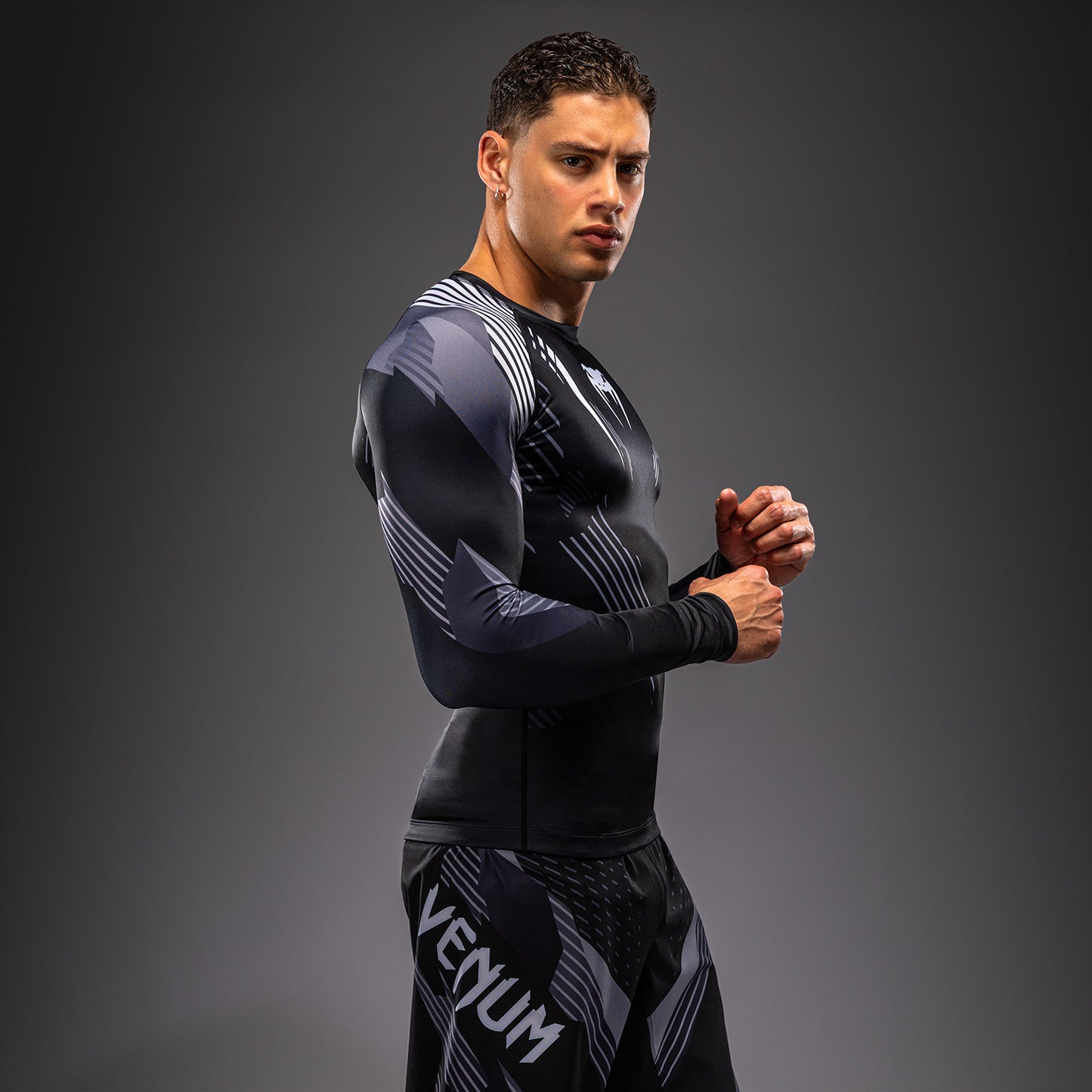 Venum No-Gi 6.0 Langarm Rashguard - Schwarz/Weiß