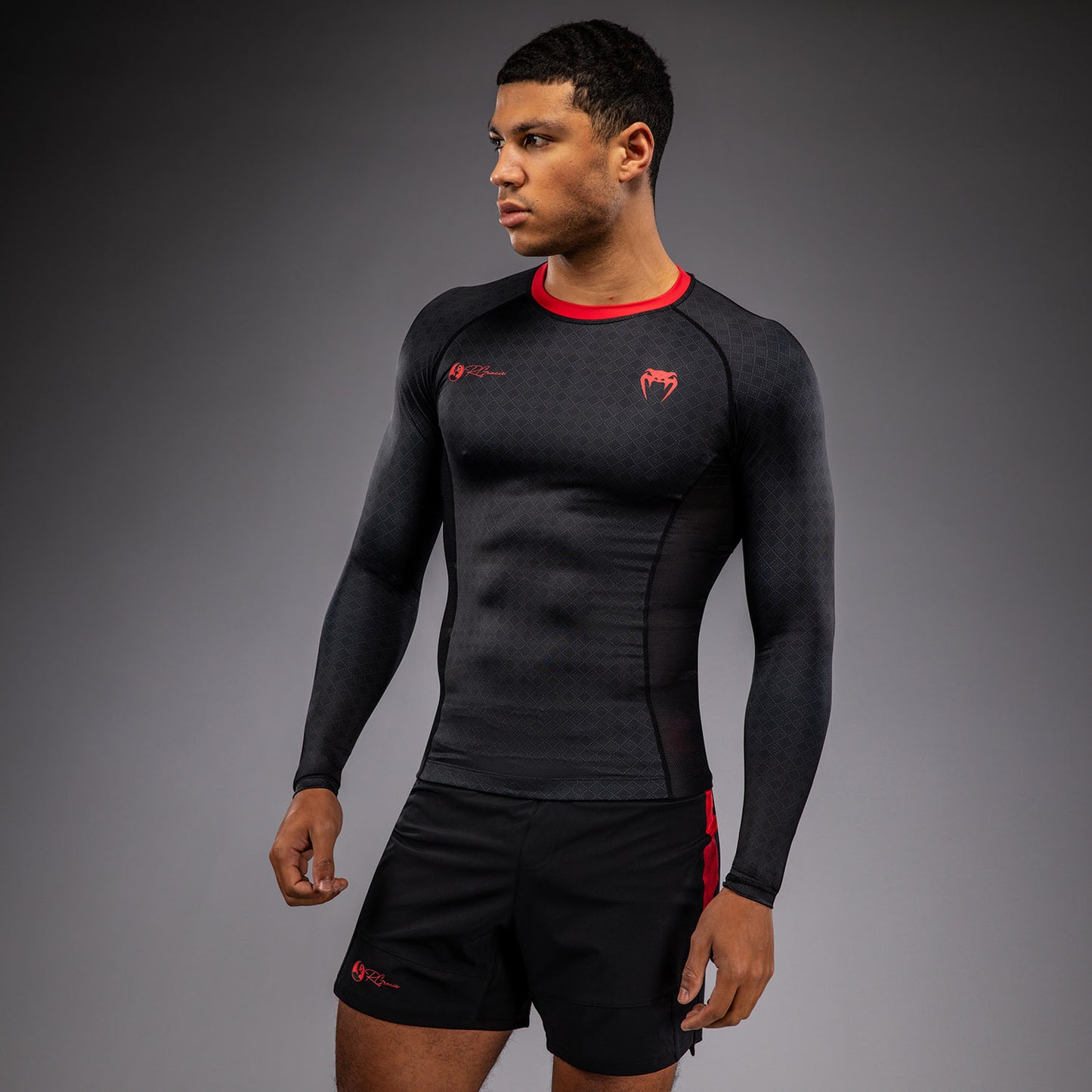 Venum x Roger Gracie Signature Langarm Rashguard - Schwarz/Rot