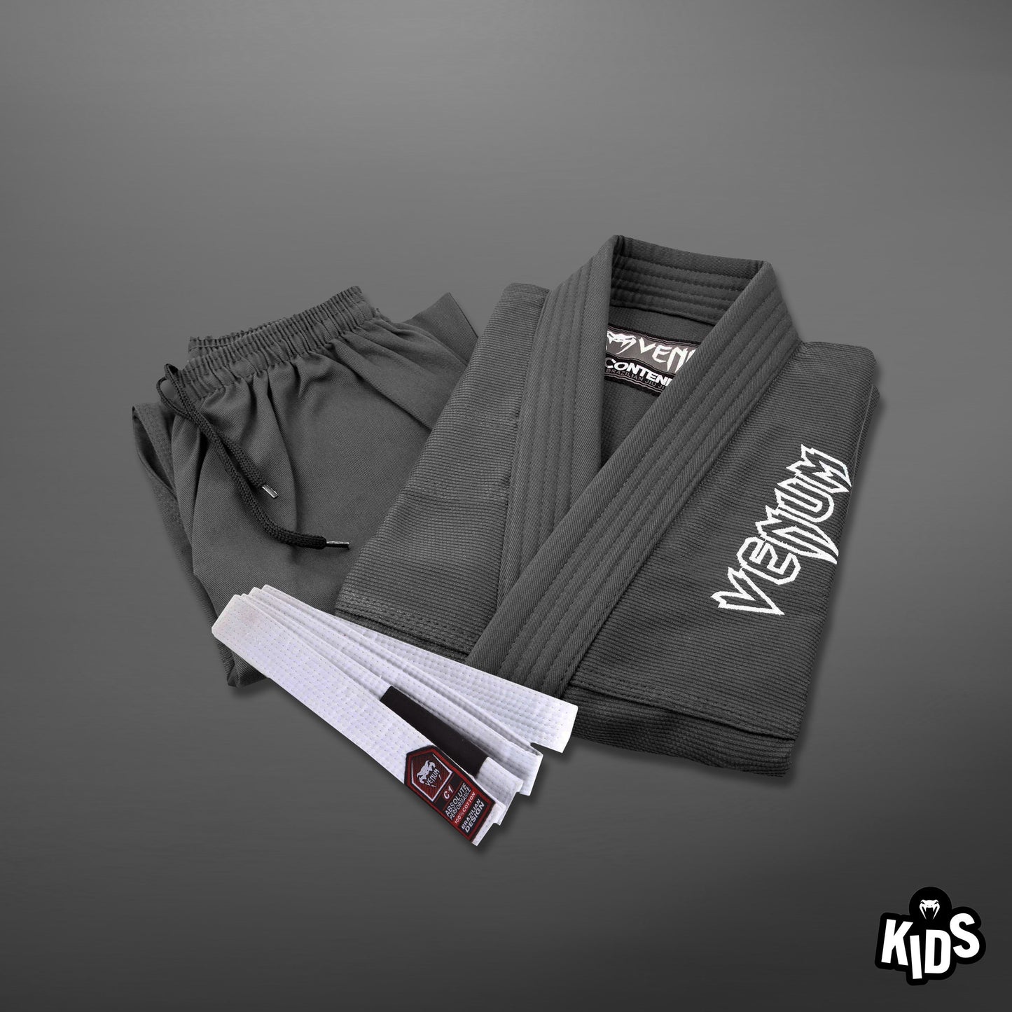Venum Contender Kids BJJ Gi (Weißer Gürtel angeboten) - Grau