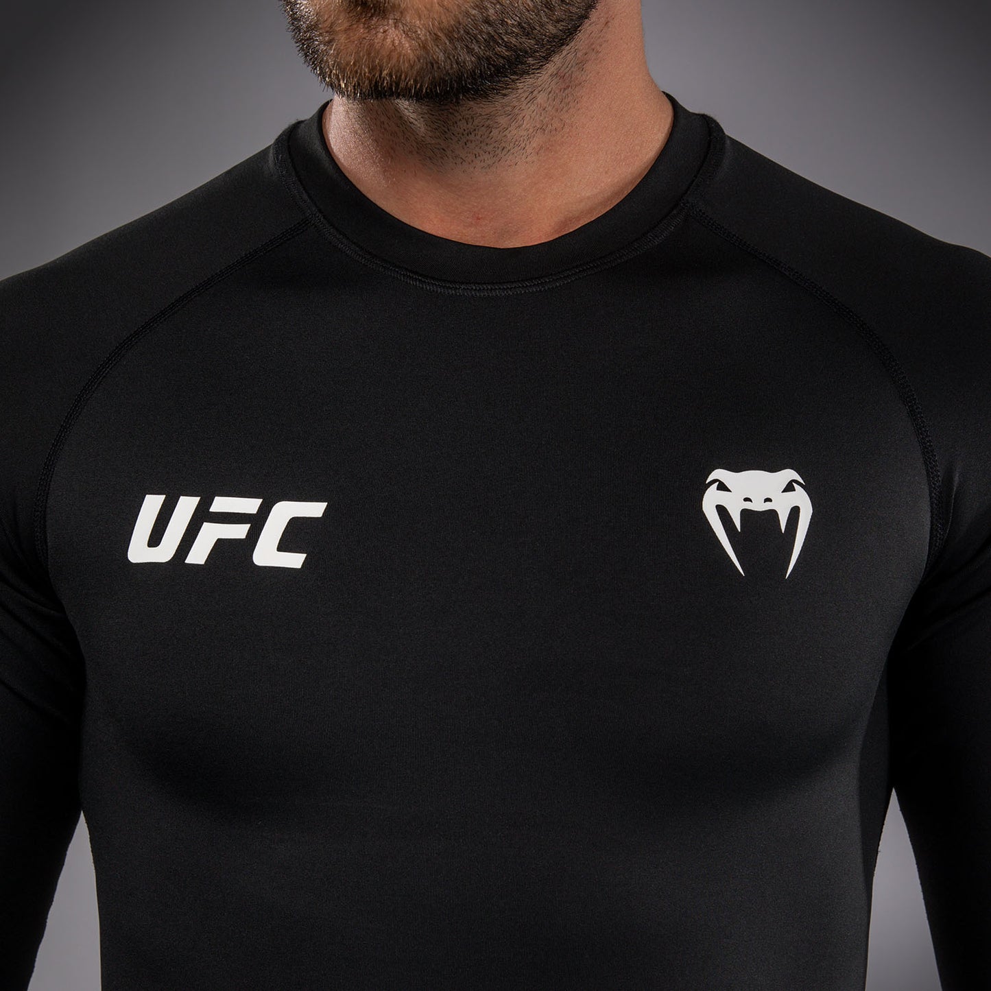 Venum UFC Unity by Venum Authentic Fight Week Herren Funktions-Rashguard Langarm - Schwarz