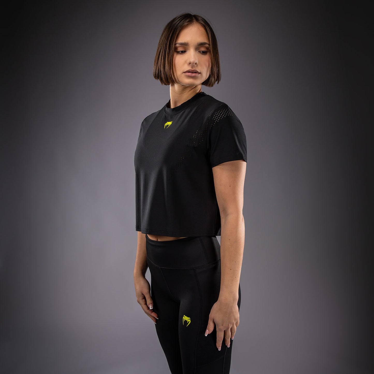 Venum Lazer Dry-Tech-T-Shirt Für Damen - Schwarz/Gelb