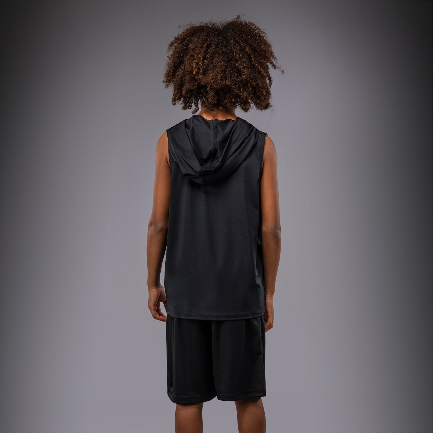 Venum Elite Ärmelloser Dry-Tech Kapuzenpullover für Kinder - Schwarz