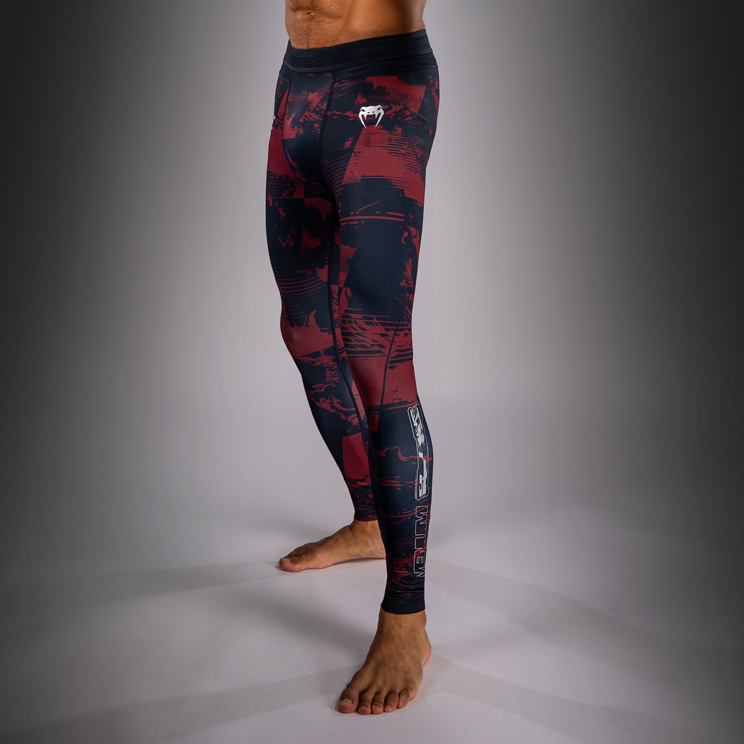UFC Zenith by Venum Authentic Fight Week Performance Tight Herren - Marineblau/Burgunderrot/Silber