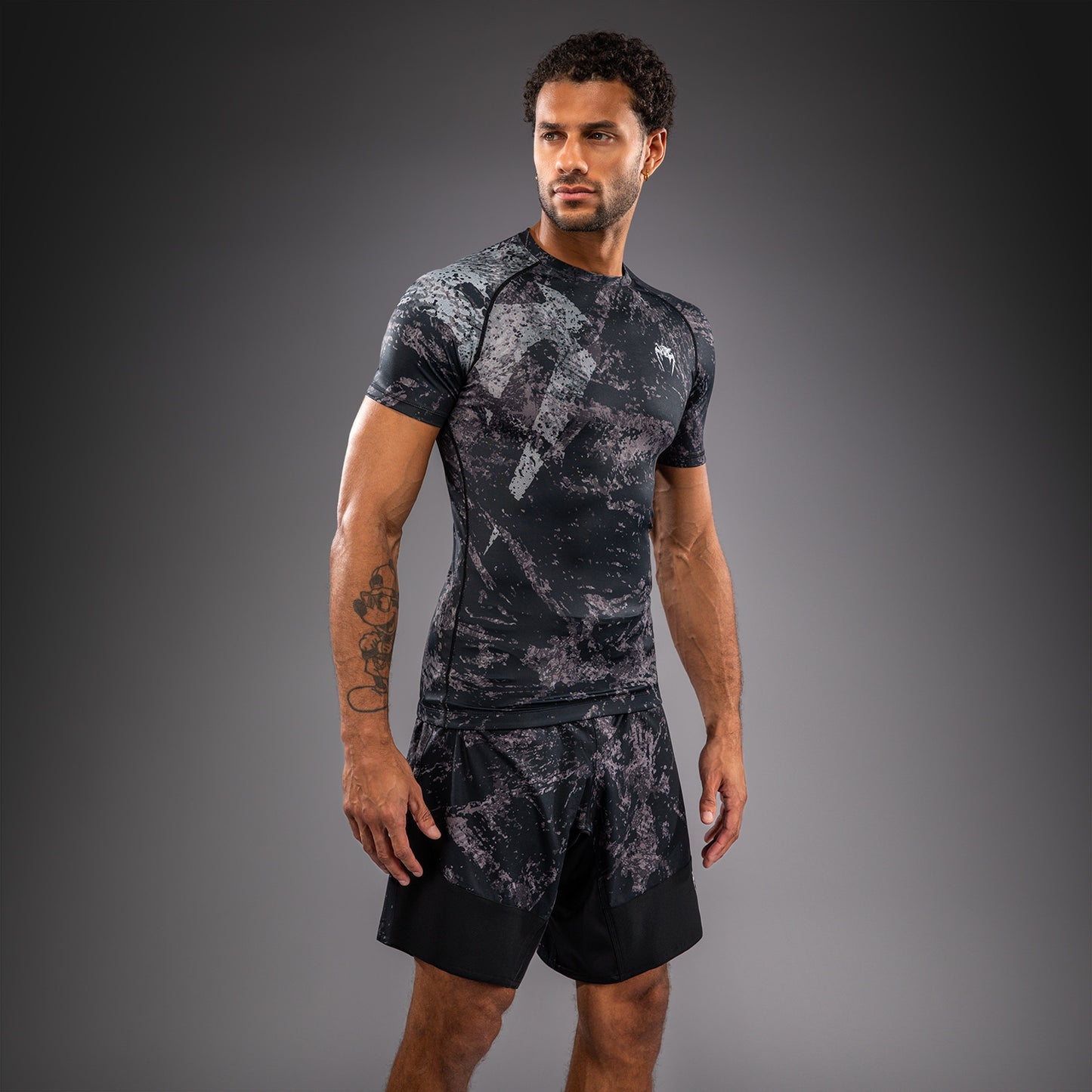 Venum Rage & Workout Kurzarm-Rashguard - Schwarz/Grau