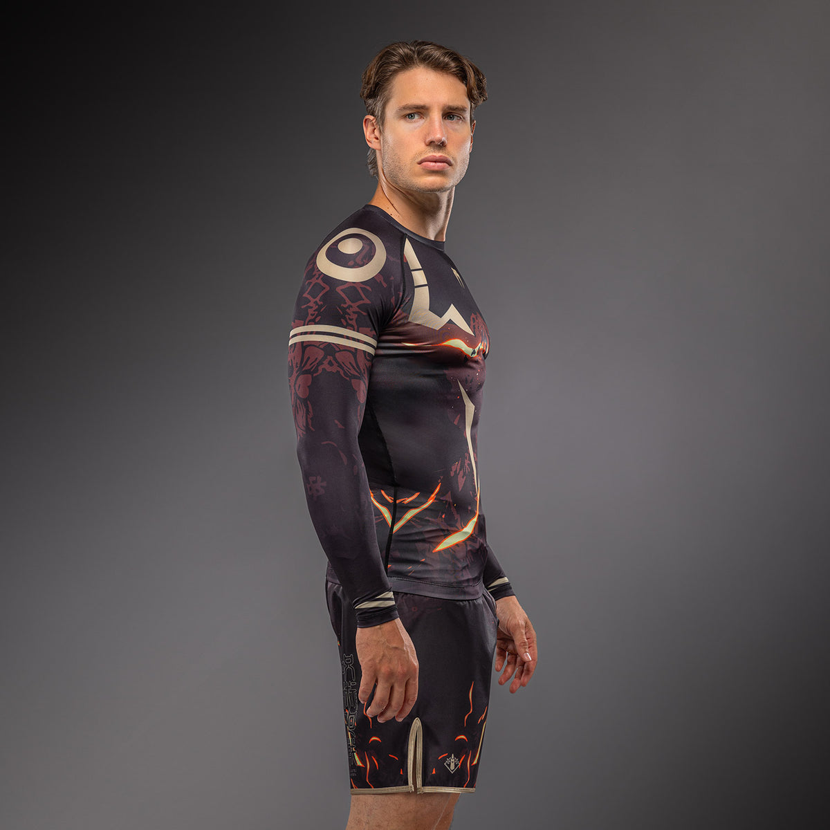 Jujutsu Kaisen x Venum Sukuna Langarm Rashguard – Schwarz/Beige