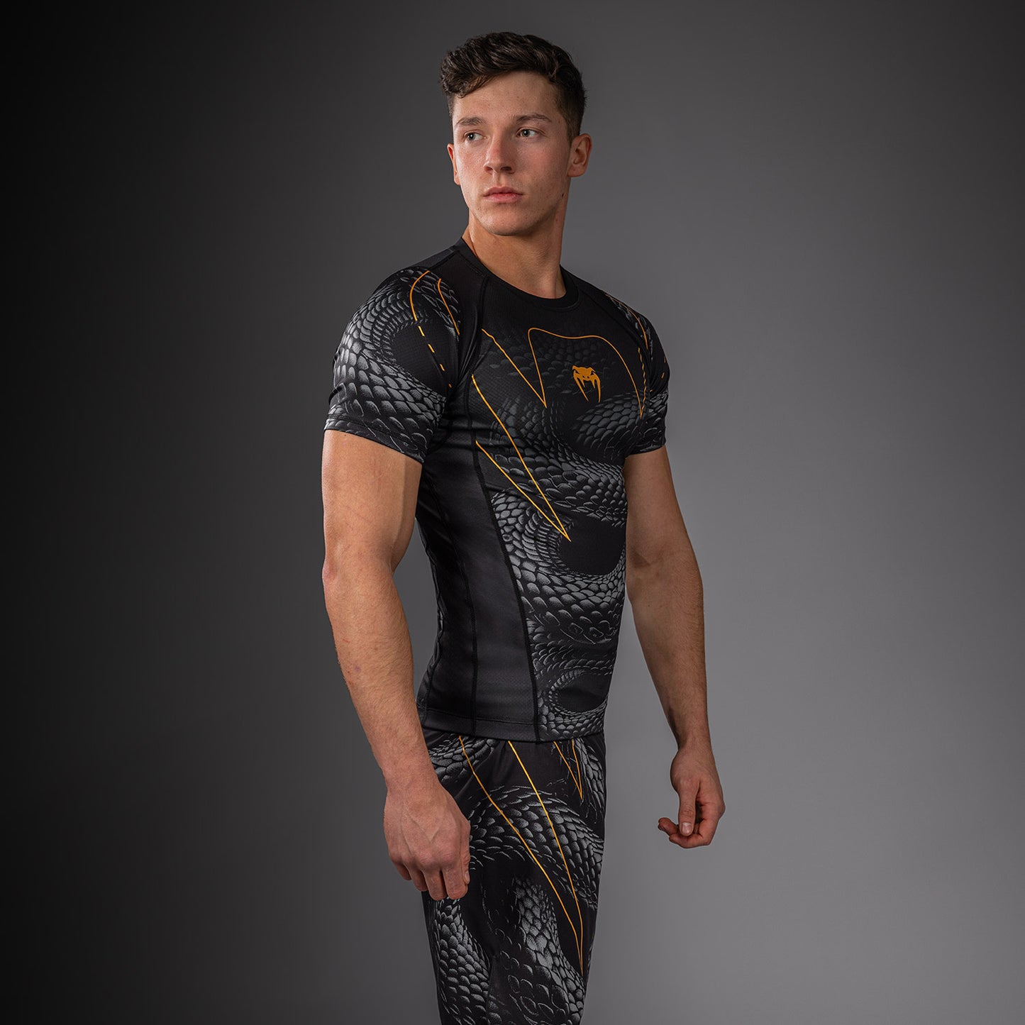 Venum Matupa Kurzarm Rashguard - Schwarz/Grau/Gold