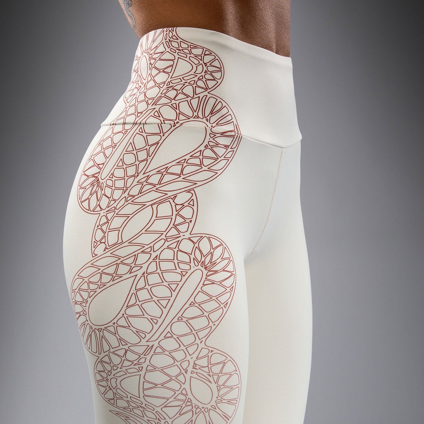 Venum Serpenti Damen Leggings – Elfenbein/Burgunder
