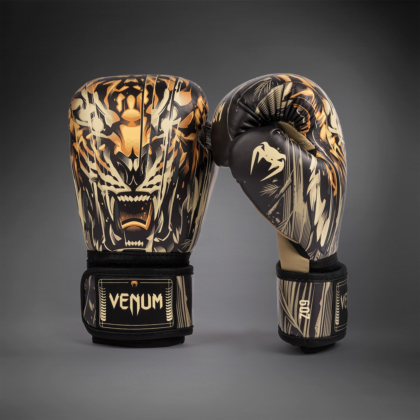 Venum Tiger Kinder Boxhandschuhe - Schwarz/Neon Orange