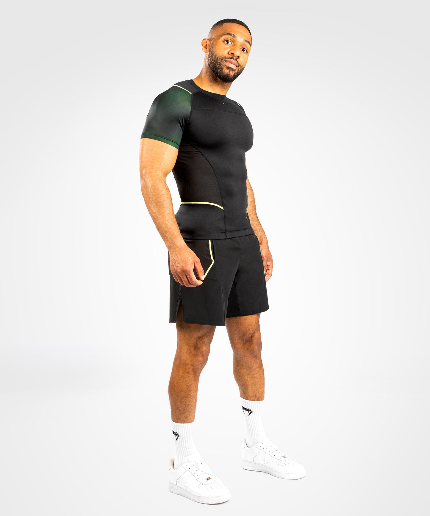 Venum Fusion 2.0  Herren Rashguard - kurze Ärmel - schwarz/gelb