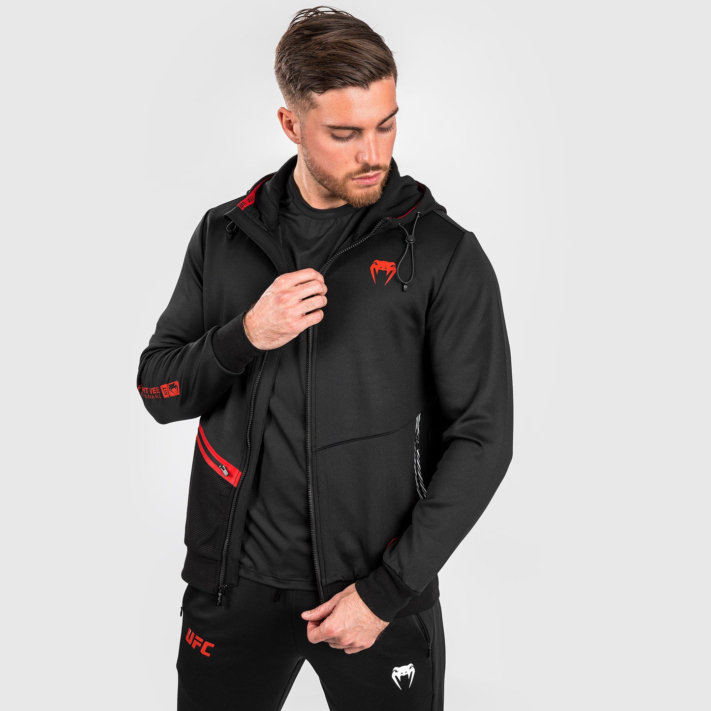 UFC Adrenaline by Venum Fight Week Herren Zip Hoodie - Schwarz