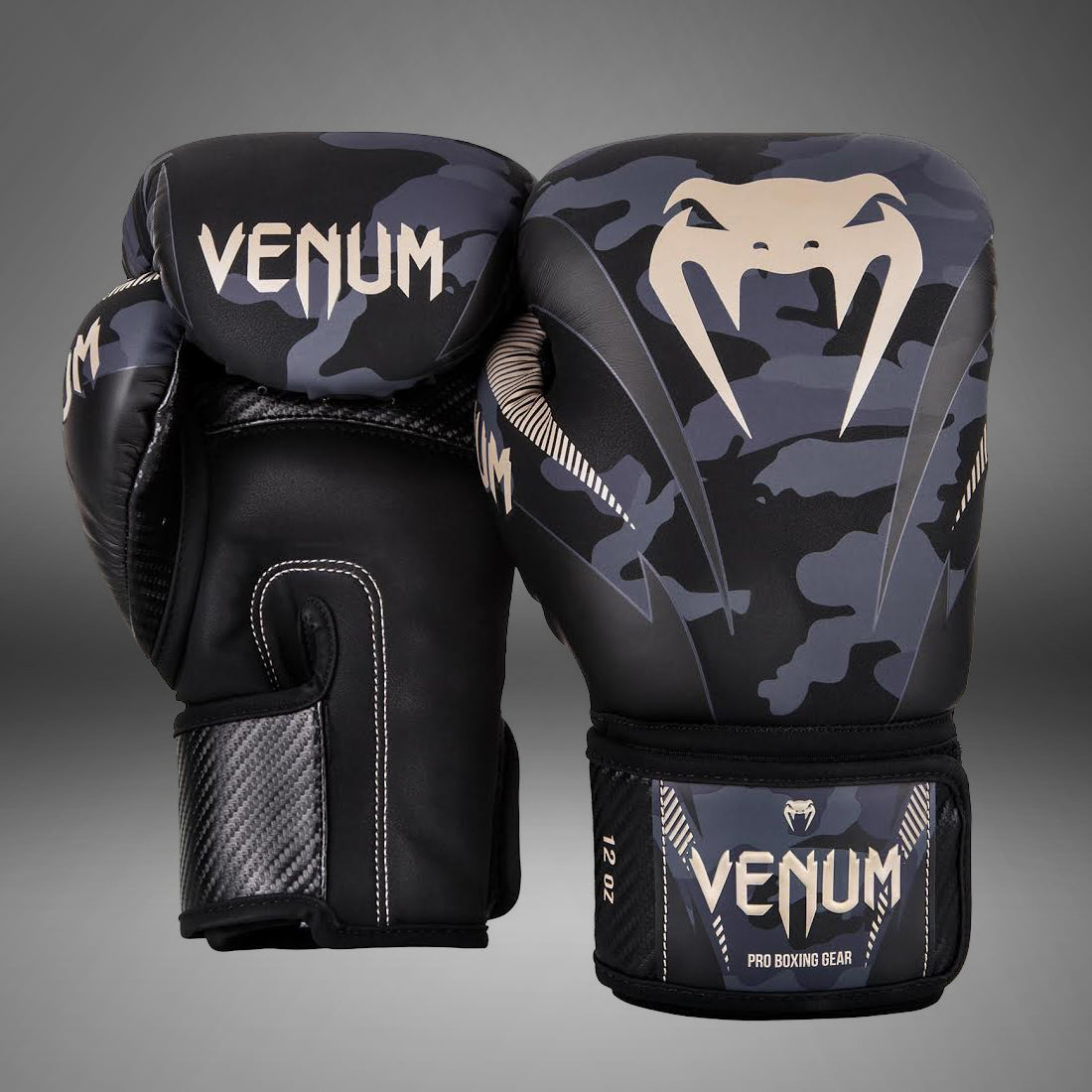 14 unzen handschuhe Venum Impact Boxhandschuhe - Dunkles Camo/Sand