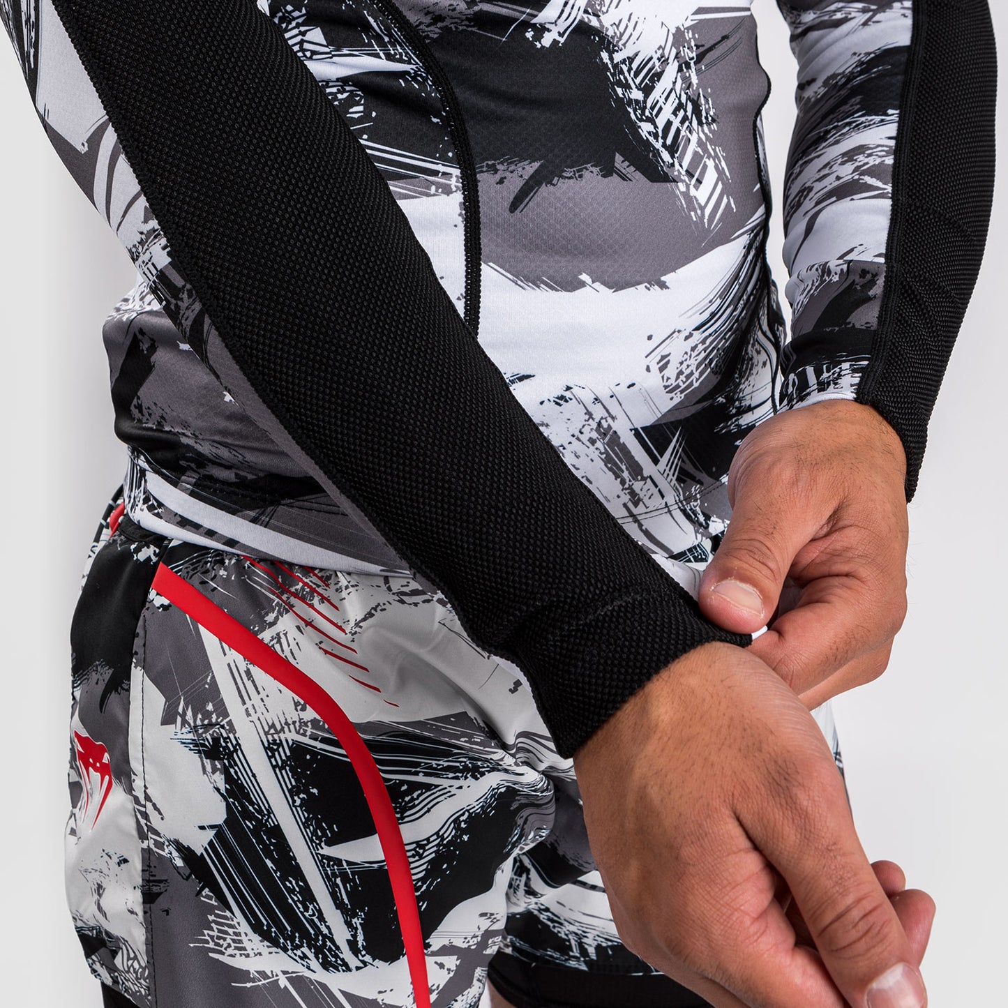 Venum Electron 3.0 Langärmeliger Rashguard - Grau/Rot